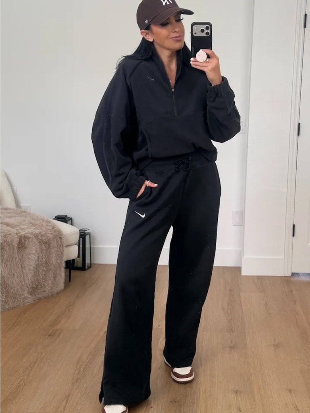Nike Black Wide-Leg Sweatpants